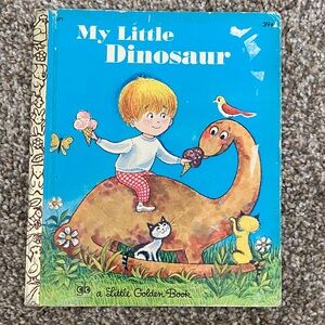 💚 2/$15 Little Golden Book: My Little Dinosaur